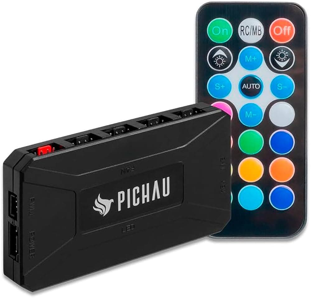 CONTROLADORA HUB PWM ARGB PICHAU FEATHER P1 5 PORTAS + CONTROLE REMOTO